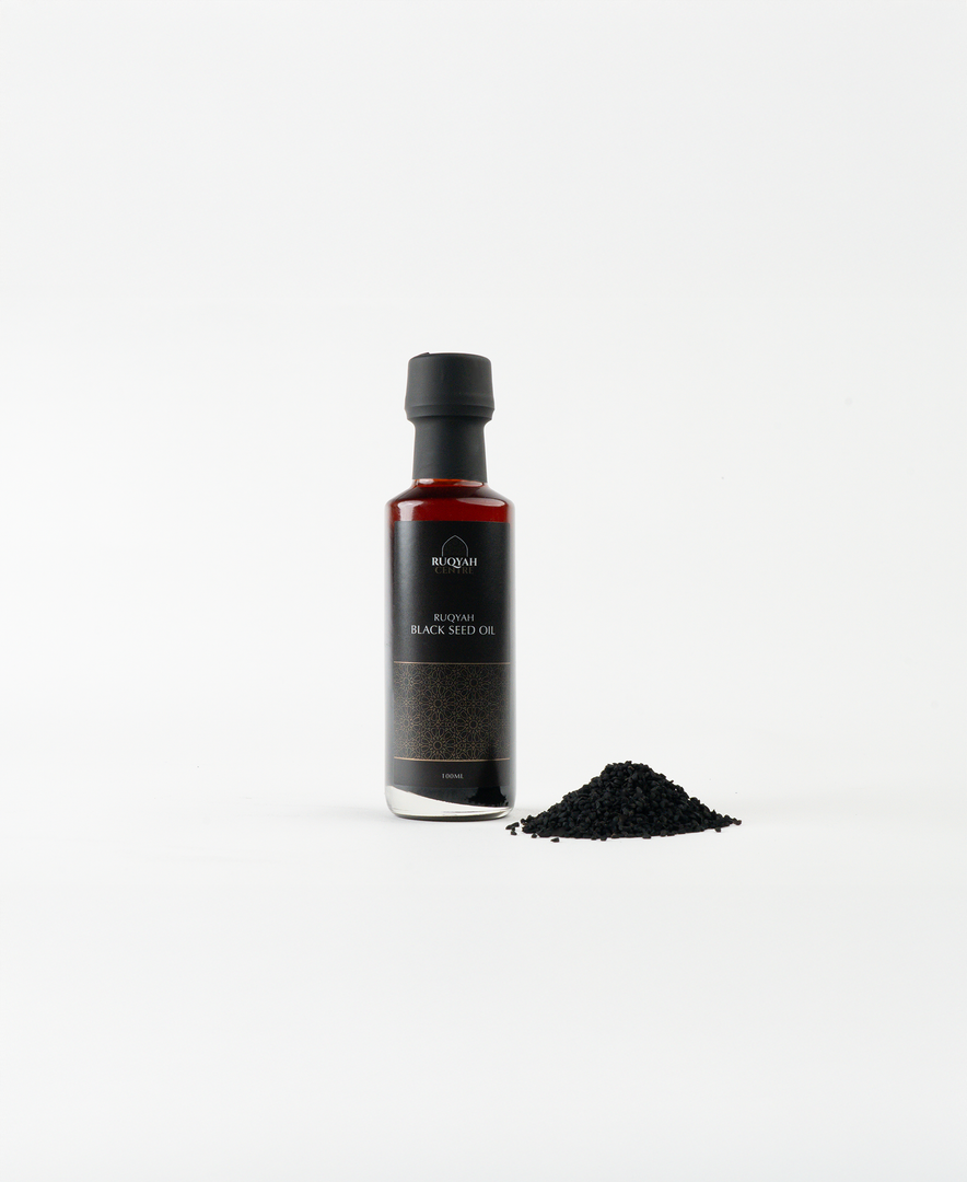 Premium Ruqyah Black Seed Oil recited with Ayāt al-Shifā’. A powerful prophetic remedy for immunity, protection and holistic spiritual healing.