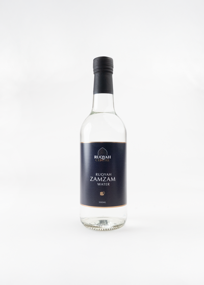 Authentic Zamzam water recited with Ruqyah Ayāt al-Shifā’ for healing, protection and Sunnah nourishment. Pure, uncontaminated, and ideal for Ruqyah treatment.