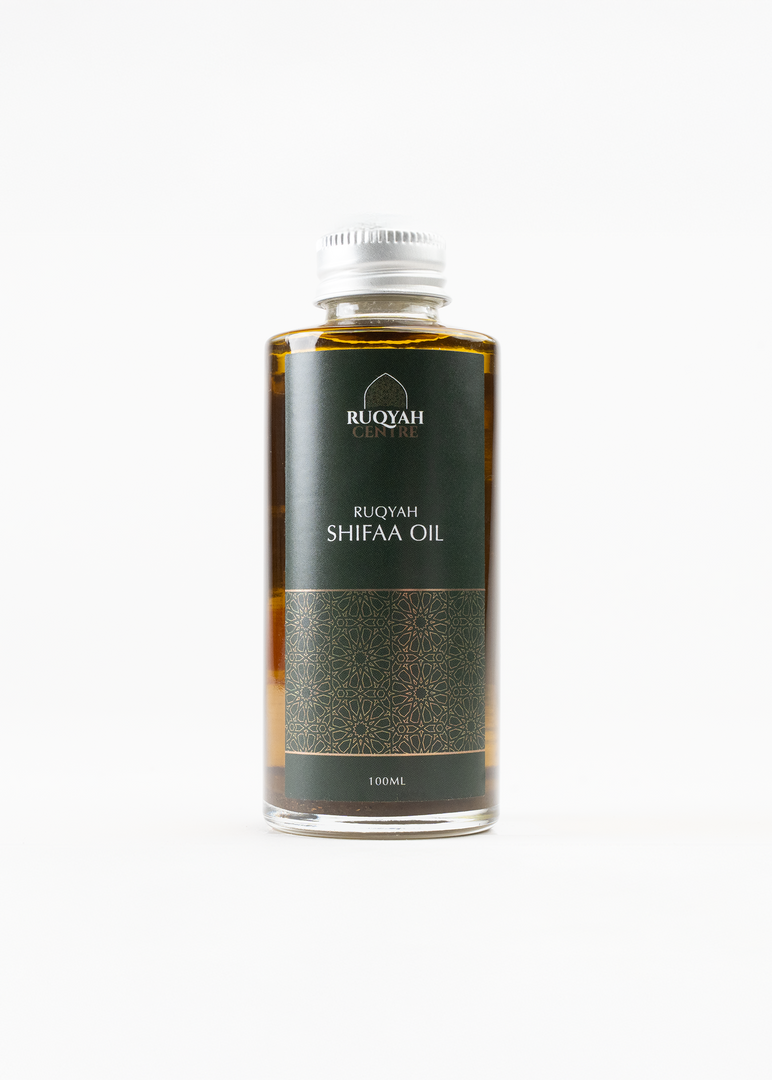 Powerful Ruqyah recited oil designed for body pain caused by jinn, sihr and evil eye. Infused with Ayāt al-Shifā’ for relief, protection and Quranic healing.